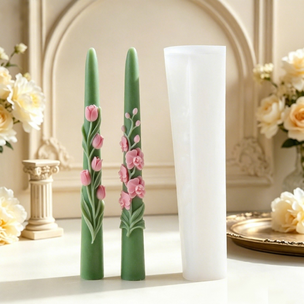 Candle Supplies Storage - Long Pole Flower Taper Candle Silicone