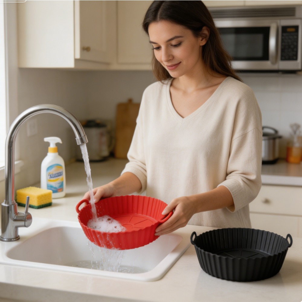 Heat Resistant Mat - Round Silicone Air Fryer Liner Reusable