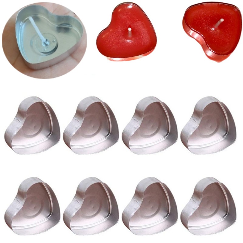 100 Sets Heart shaped Empty Al - Candle Supplies Storage recension och pris