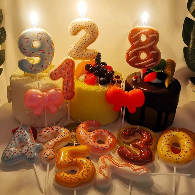 Sweet Donut Number Candle 0-9  - Zebra Candle Supplies recension och pris