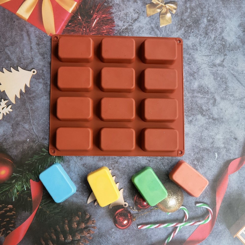 12 Cavity Square Silicone Soap - Candle Supplies Storage recension och pris