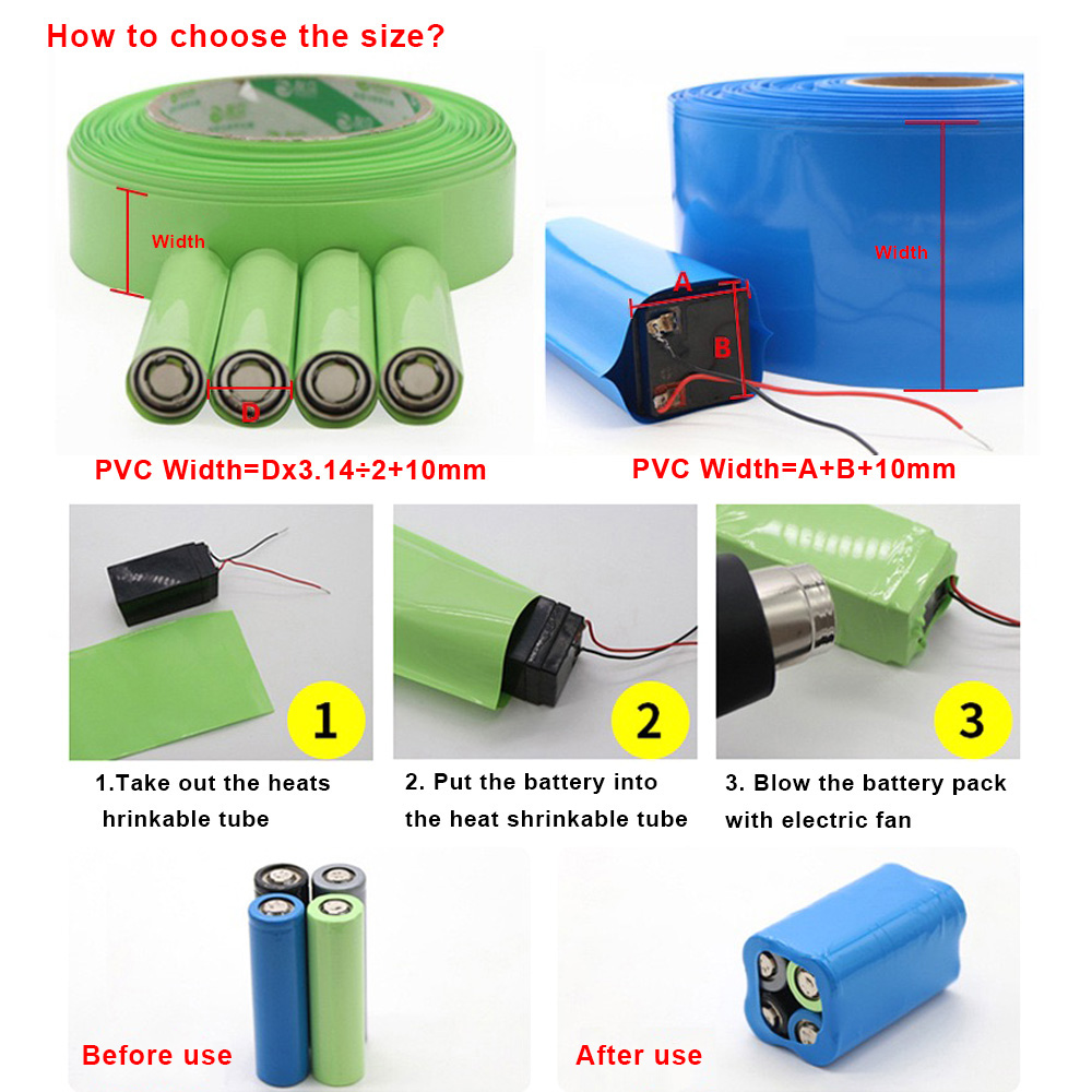 1meter 18650 Lipo Battery PVC  - Shrink Sleeve Pvc recension och pris