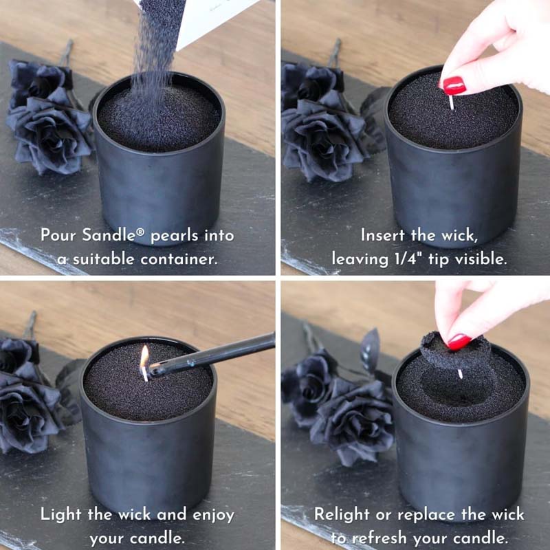 Black Candle Sand with Wick, 2 - Candle Supplies Storage recension och pris